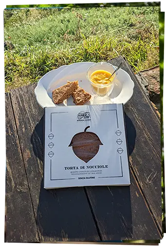 presentation of hazelnut cake